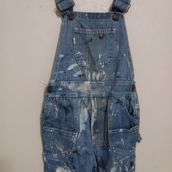 Vintage Levi's Denim 6 Boys Painting Overalls Kids - Picture 11 of 13